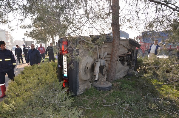 ÇORUM’DAKİ SÜRÜCÜ HIZINI ALAMAYINCA
