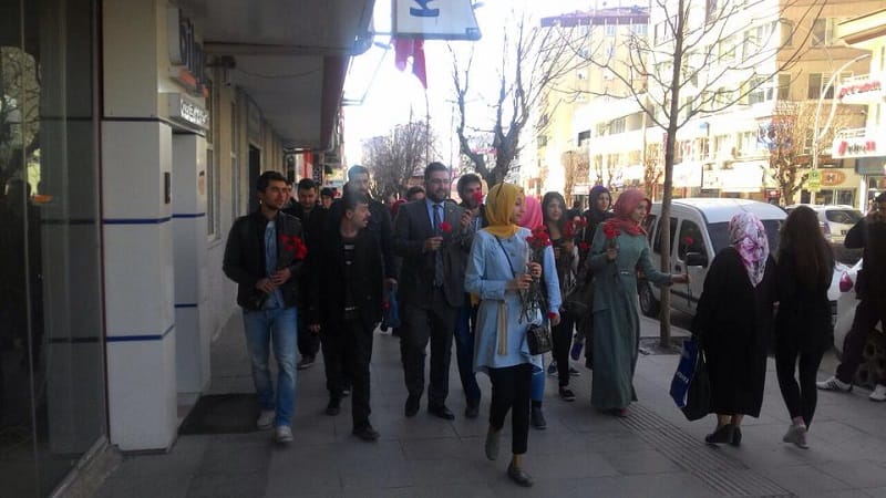 AK GENÇLİK KARANFİL DAĞITTI