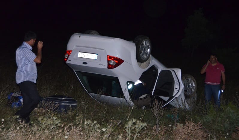 ÇORUM’DA OTOMOBİL ŞARAMPOLE UÇTU