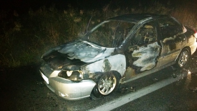ÇORUM’DA OTOMOBİL ALEV ALEV YANDI