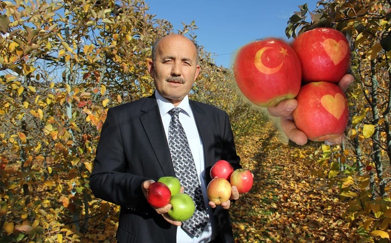 ÇORUM’DA AY-YILDIZLI ELMA ÜRETİLDİ