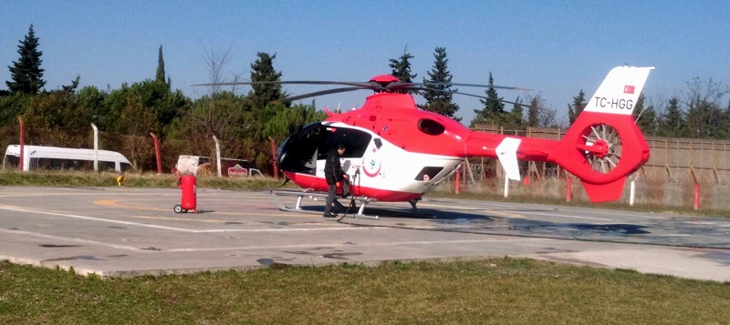 HELİKOPTER MİNİK BEBEK İÇİN GELDİ