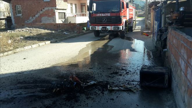 FİŞTE UNUTULAN KABLO YANGINA SEBEP OLDU