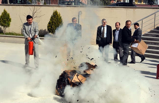 MİLLİ EĞİTİMDE YANGIN TATBİKATI YAPILDI