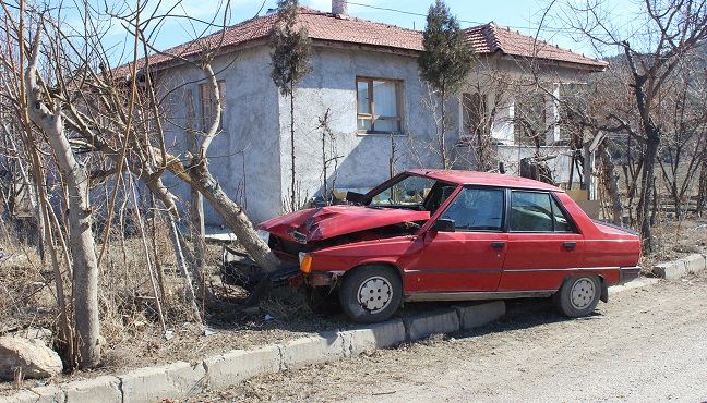 BİSİKLET YÜZÜNDEN AĞACA ÇARPTI