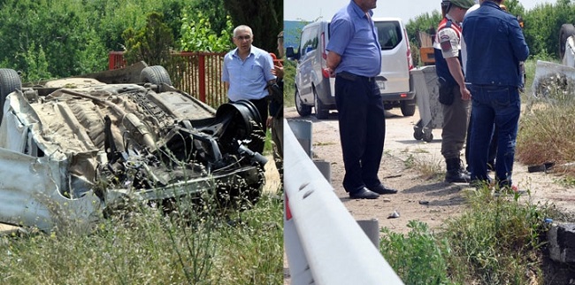 OTOMOBİL SULAMA KANALINA DÜŞTÜ