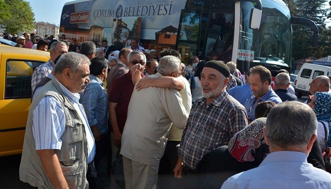 HACI ADAYLARI DUALARLA UĞURLANDI (SERKAN ŞANSEVER/ÇORUM-İHA)
