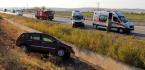 OTOMOBİL ŞARAMPOLE UÇTU