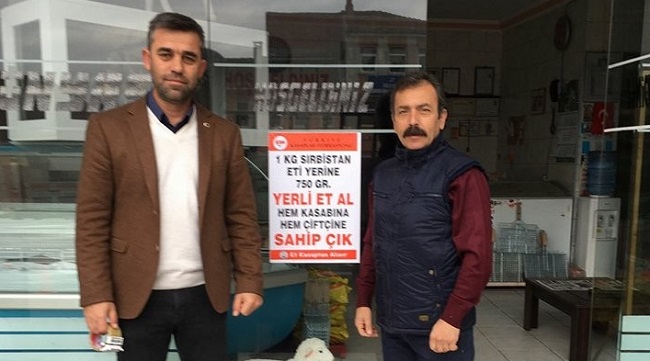 KARGI’DA İTHAL ETE AFİŞLİ TEPKİ