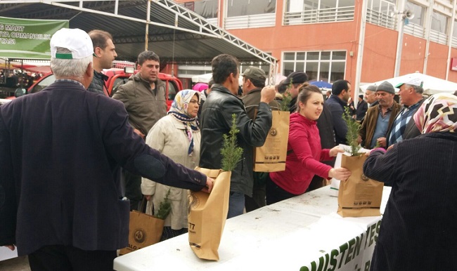 VATANDAŞLARA ÜCRETSİZ FİDAN DAĞITILDI