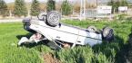 OTOMOBİL TAKLA ATTI: 1 YARALI