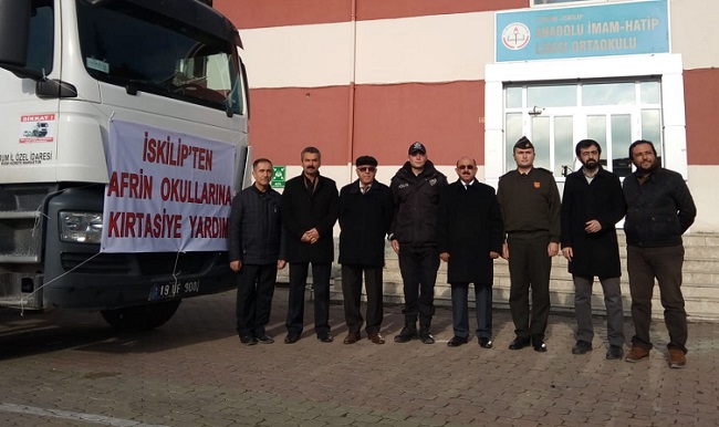 ÇORUM’DAN AFRİN’E KIRTASİYE YARDIMI