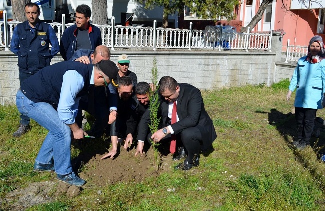 HASTANE BAHÇESİNE FİDAN DİKTİLER