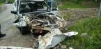 İŞ MAKİNESİ İLE OTOMOBİL ÇARPIŞTI