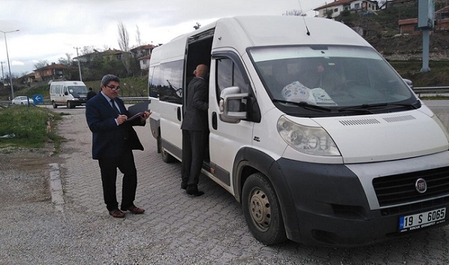 TAŞIMALI EĞİTİM ARAÇLARI DENETLENDİ