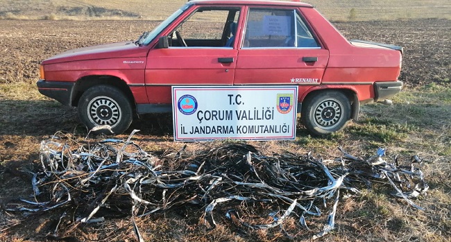 KABLO HIRSIZI JANDARMA’DAN KAÇAMADI