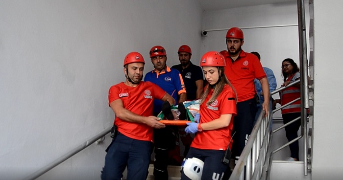 HASTANEDE DEPREM TATBİKATI YAPILDI