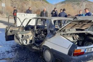 SEYİR HALİNDEKİ OTOMOBİL YANDI