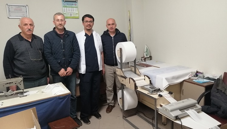HASTANE MASKE ÜRETİMİNE BAŞLADI