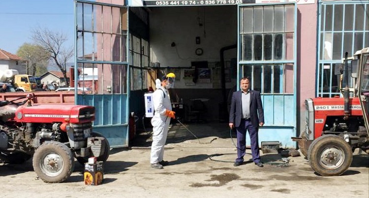SANAYİDE İŞYERLERİ DEZENFEKTE EDİLDİ