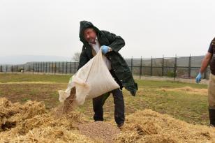 BAŞKAN KENDİ ELLERİYLE YEM VERDİ