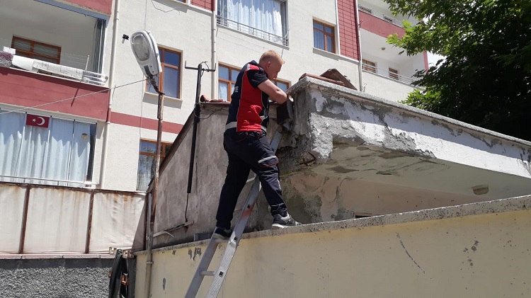 EBABİL KUŞUNU İTFAİYE KURTARDI