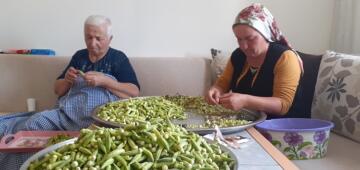 EVLERDE KIŞLIK BAMYA HAZIRLIĞI