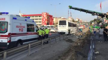 ÇORUM OTOBÜSÜ KAZADA DEVRİLDİ