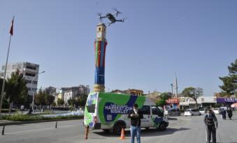 ÇORUM’DA DRONE İLE MASKE DENETİMİ