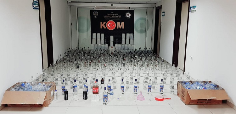 ÇORUM’DA SAHTE İÇKİ OPERASYONU