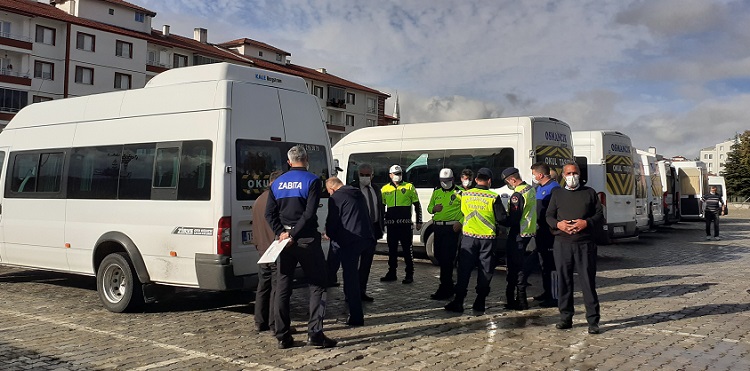 OKUL SERVİS ARAÇLARI DENETLENDİ