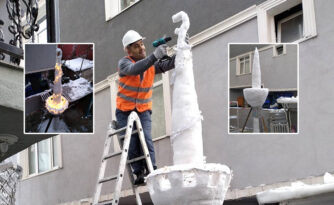 ÇORUMLU KARDAN MİNARE YAPTI!