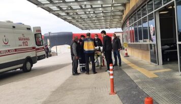 Talihsiz kazada bacağını kesti