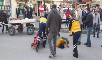 At arabasından düşen kişi yaralandı!