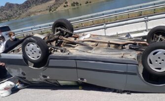 Otomobil takla attı 3 kişi yaralandı