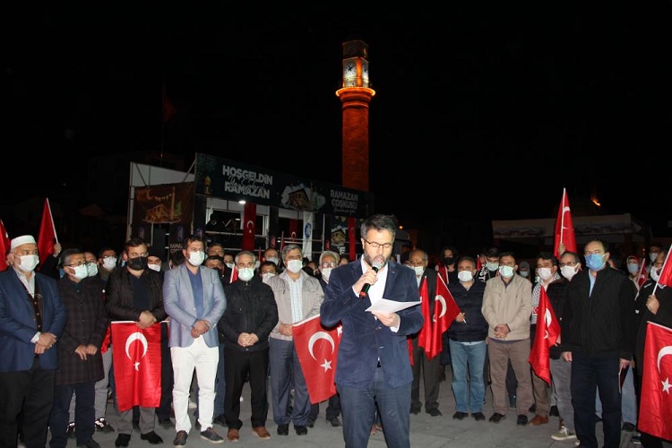 Çorum’da hain saldırı protesto edildi