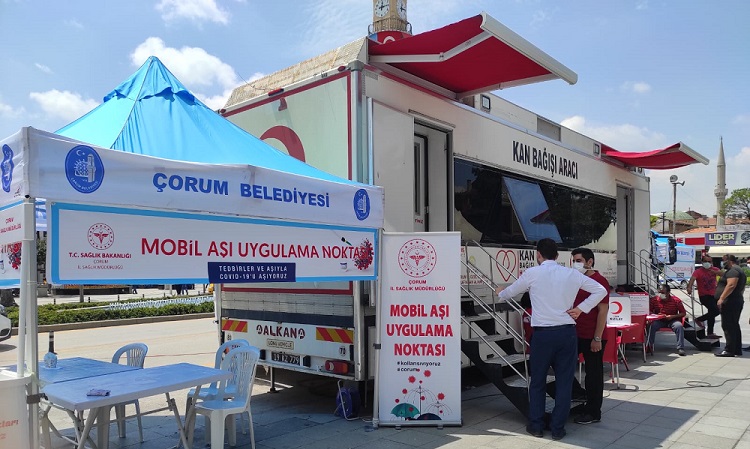 Çorum’da aşılama devam ediyor