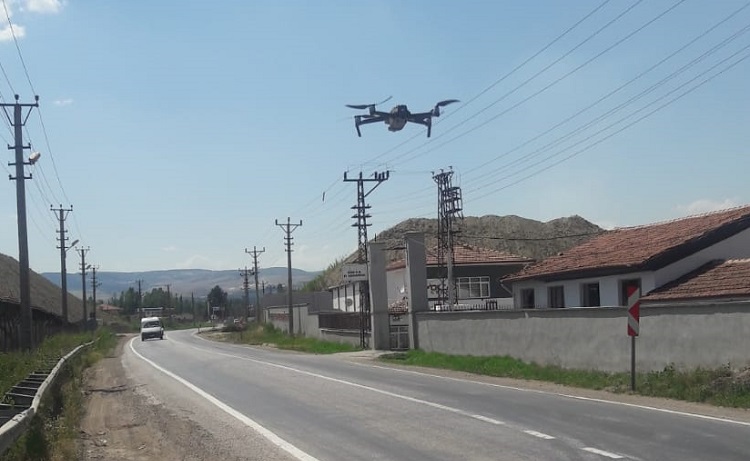 Çorum’da Drone ile trafik denetimi!