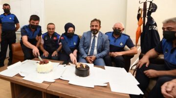 Zabıta haftasına pastalı kutlama