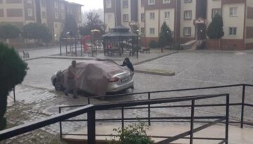 Doludan arabalarını böyle korudular