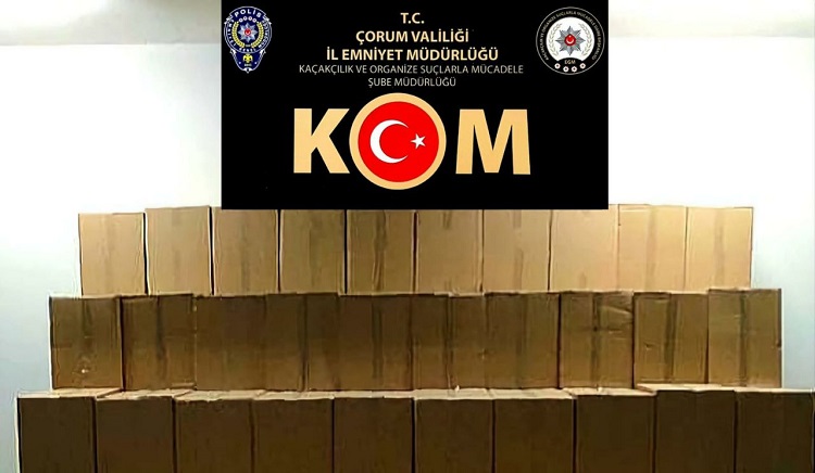 Çorum’da kaçak sigara operasyonu