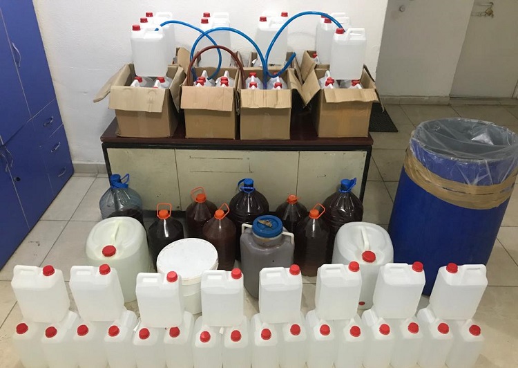 555 litre kaçak alkol yakalandı