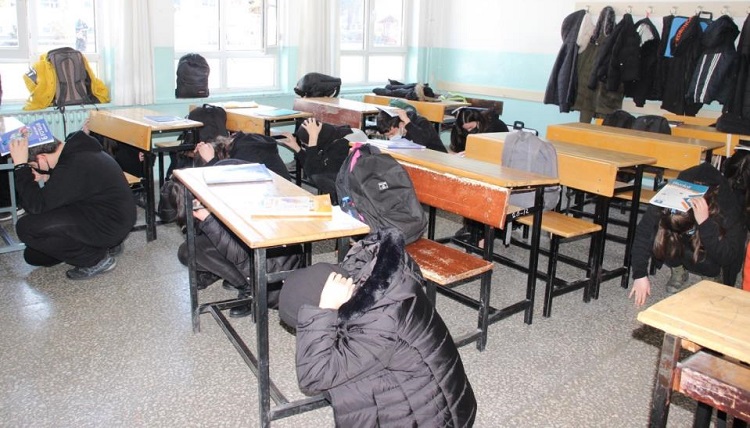 Çorum’da eş zamanlı deprem tatbikatı