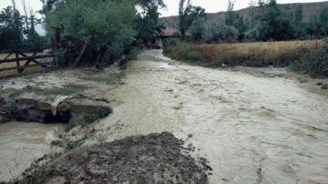 Dere yatağı taştı evler boşaltıldı