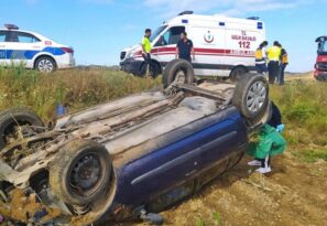 Kontrolden çıkarak tarlaya uçtu