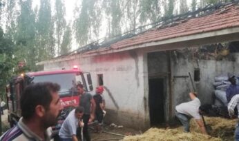 Ahırda çıkan yangın korkuttu!
