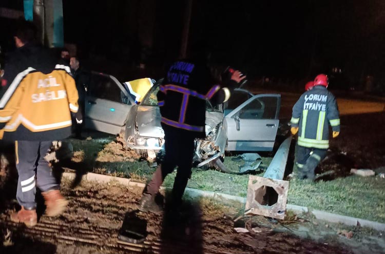 Çorum’daki kazada 2 çocuk yaralandı!