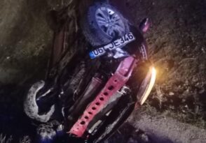 Kontrolden çıkarak şarampole uçtu