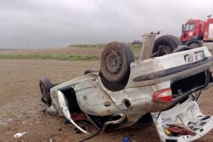 Kontrolden çıkarak tarlaya uçtu