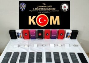 Çorum’da kaçak telefon operasyonu